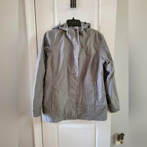 NWT L.L. Bean Women's H2OFF Rain Jacket PrimaLoft-Lined Ashpalt Gray Size Small